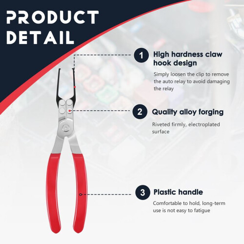 Auto Relay Puller,Auto Relay Disassembly Removal Pliers Auto Fuse Puller Pliers Universal Auto Vehicle Welding Tool 1