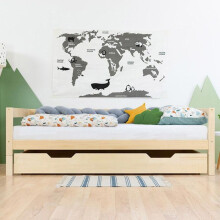 Gaveta cama com rodinhas - cor madeira natural para cama 120 x 160 cm