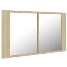 LED spiegelschrank voor de badkamer 80 x 12 x 45 acrylaat eiken 02_0006748