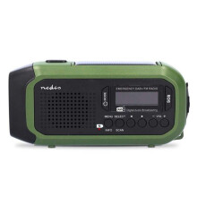 Notfallradio | Tragbares Design | DAB+ / FM | Batteriebetriebener / Handel / Solar angetrieben / USB -Strom | Wecker | Grün Schwarz