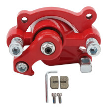 Front Disc Brake Caliper with Pads Red for Motorcycle ATV Scooter Dirt Pocket Bike Stable Performance