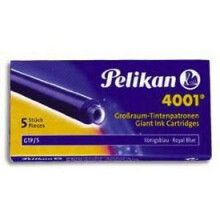 Cartuchos de tinta azul real - PELIKAN - Estojo com 5 cartuchos azul real - apagáveis - longos