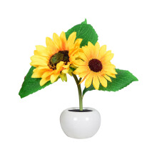 Lampe de nuit LED tournesol, lampe tournesol à piles, lampe de table tactile rechargeable pour éclairage décoratif de chambre, cadeau pour maman