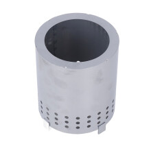 Portable Smokeless Iron Fire Pit for Camping Courtyard Tabletop Silver