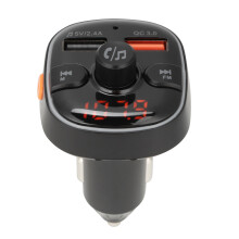 FM Transmitter for Car Bluetooth Wireless Hands-Free Calling Dual USB Fast Charger QC3.0Noise Cancelling Hi-Fi Sound LED Light Battery Voltage