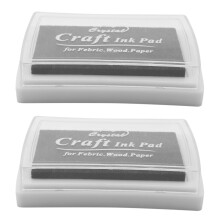 2X Black Ink Pad Inkpad Rubber Stamp Finger Print  Non-Toxic Baby Safe