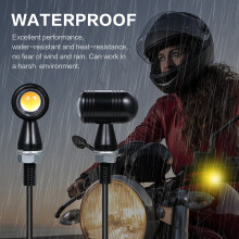 Vintage Mini Motorcycle LED Turn Signals Black Aluminum 14.593cm