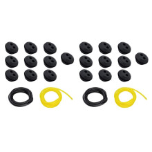 20 Pcs 2 Holes Fuel Tank Grommet Rubber with Fuel Pipe for Brush Cutter Grass Trimmer