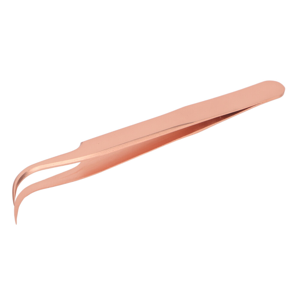 Gold Eyelash Extension Tweezers Rose Stainless Steel Precision Comfortable Grip
