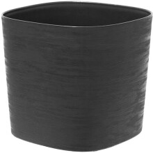 Topf mit Wasserreserve RESPECT - Kunststoff - Dunkelgrau - Quadratisch - 25x25xH21cm - 100% recycelbar - Garden ID