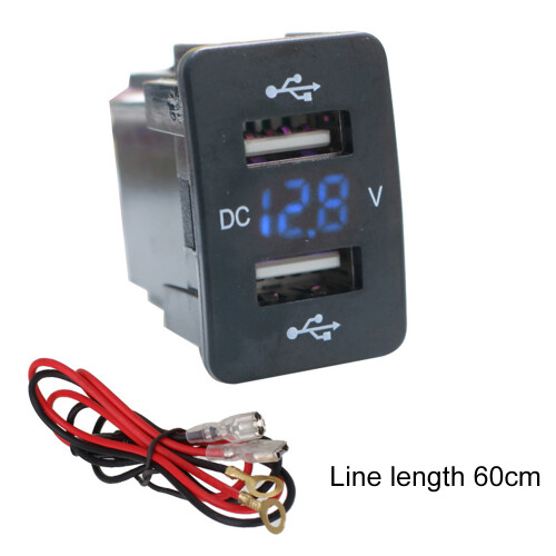 Φορτιστής αυτοκινήτου USB με μπλε LED και έξυπνο τσιπ γρήγορης φόρτισης, διπλές