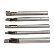 Ovales Lederstanzer-Set 5 Stück, 6x4mm bis 12x4mm, Stahl, Heavy Duty