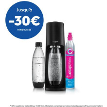 Soda and sparkling water machine SODASTREAM - TERRA Black - 2 dishwasher-safe bottles - 1 60L gas cartridge