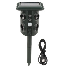 Eco-Friendly Solar Animal Repeller, Outdoor Ultrasonic Pest Control with Motion Sensor and Waterproof Design for Humane Defense