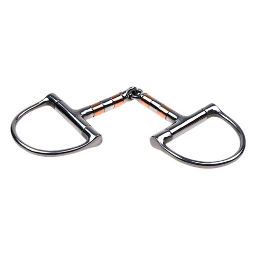 DRing Horse Bit Snaffle Bit  Mouth Bit Roll with Copper  Single Joint Horse Bit, DRing Snaffle Bit for Horse Training