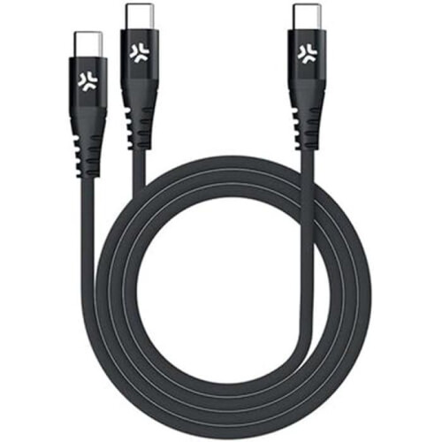 USB-C - 2x USB-C-Kabel 100 W PD 1,3 m Schwarz