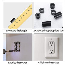 320 Pcs Electrical Outlet Screws Spacers, Black Nylon Round Spacer Assortment Kit, Plastic Spacers Without Threaded