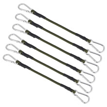 Bungee Cord with Carabiner Hooks Heavy Duty Elastic Rope for Camping Cargo Luggage RV 12' 6pcs