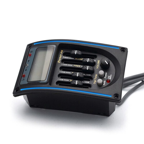 Akustisk Gitarr Pickup, 5 Band EQ Equalizer Gitarr Preamp Piezo Pickup Tuner med Mikrofon LCD-SkäRm