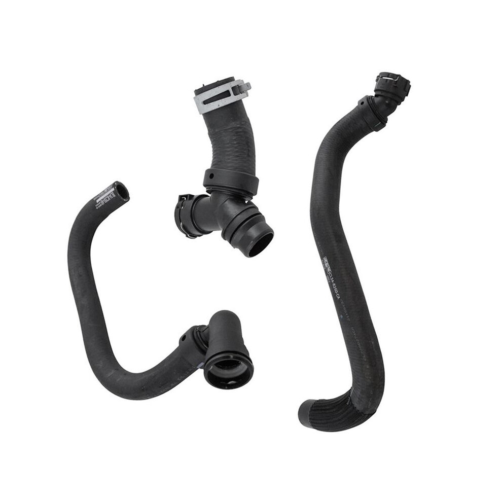 Upper & Lower Radiator Hoses With T-Connector For 2011-2020 F150 5.0L Dr3z-8566-A, Cl3z 8260-A, Bl3z 8C350-A Black 6032328718255