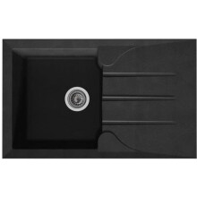STRADOUR Lavello da cucina incassato 1 vasca + 1 gocciolatoio Aloa - Resina - 81 x 50 cm - Nero