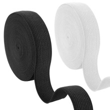2 Pezzi di Fasce Elastiche per Cucire per Lavorare un Maglia, Cuciture, Cordoncino Elastico Piatto Elasticizzato, Bobina Elastica Intrecciata Larga,