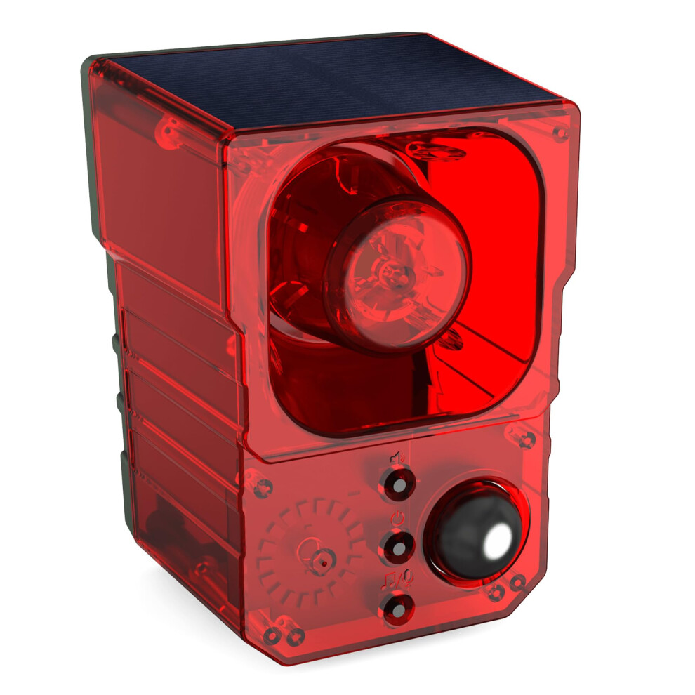 Solar Motion Sensor Alarm Outdoor Security, 129Db Loud Siren With Voice Recording, Solar And Usb Charging, Strobe Lights For Home And Farm 9169991285238