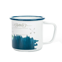 Emaillierter Becher für Kaffeeliebhaber, Vintage-Steingutbecher mit einzigartigen Unregelmäßigkeiten, mikrowellen- und spülmaschinenfest, für