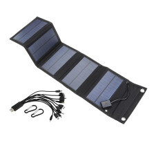 15W Solar Panel Folding Portable Power Charger Camping Travel Phone Ch