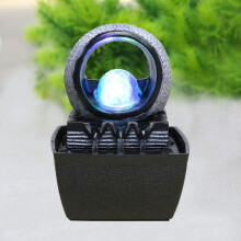 Tabletop Water Fountain with LED Crystal Ball for Indoor Zen Feng Shui, Stress Relief, Home Office