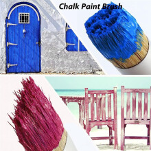 3Pcs Chalk and Wax Paint Brushes Oval Brush for Acrylic Painting Bristle Stencil Brushes for Wood Furniture Home Decor
