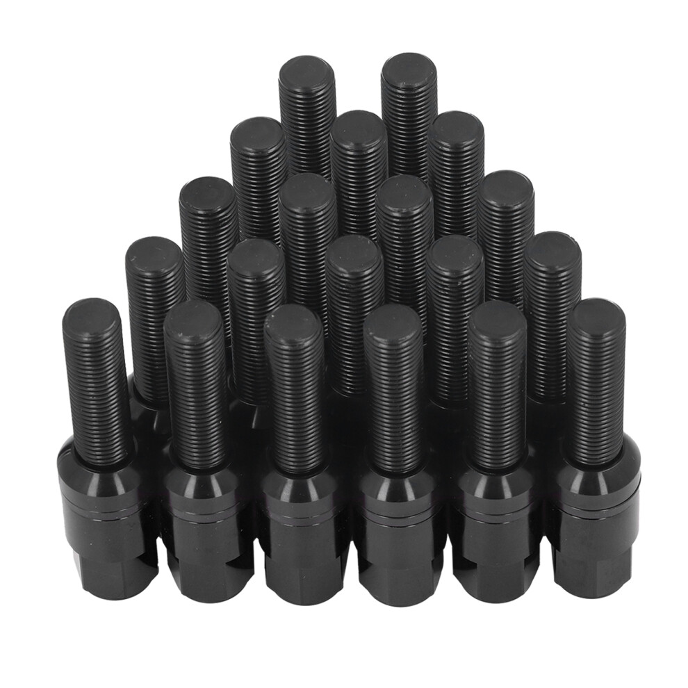 M14x1.5 Cone Seat Lug Bolts 45Mm Shank 17Mm Hex Black 4941373724833