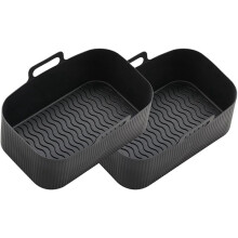 Air Fryer Liners for Air Fryer Dual, Reusable Air Fryer Silicone Liner for Air Fryer Accessories,Black