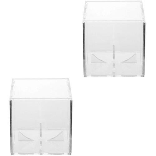 2Stk Desktop Baseball Display Case Transparent Und 2
