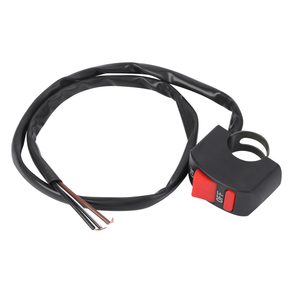 2Pcs Universal Motorcycle Handlebar On/Off Kill Switch Button Black 603215289576