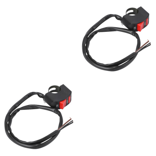 2Pcs Universal Motorcycle Handlebar On/off Kill Switch Button Black 2