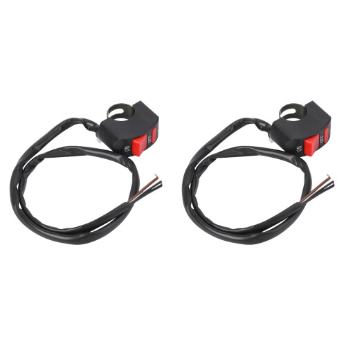 2Pcs Universal Motorcycle Handlebar On/off Kill Switch Button Black 1