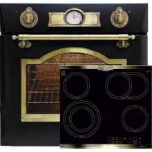 Kaiser EH 6355 Em+KCT 6385 Em, Four électrique encastrable rétro 60cm 67L + plan de cuisson électrique 60 cm
