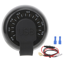 Batteritestare för bil, vattentät digital displayspänningsmätare med ON/OFF-brytare och färgglad voltmeter med dubbel USB-port och