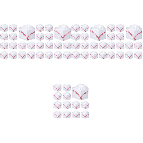 100Pièces Casquettes Chef Papier Blanches Taille Réglable 2
