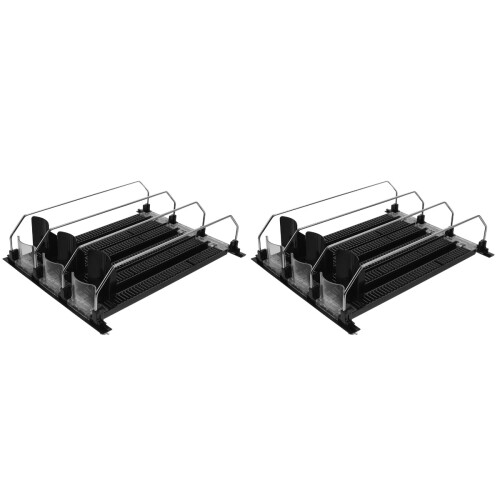 6Pièces Range-Bouteilles Réfrigérateur Noir ABS Pousse-Boissons Auto 2