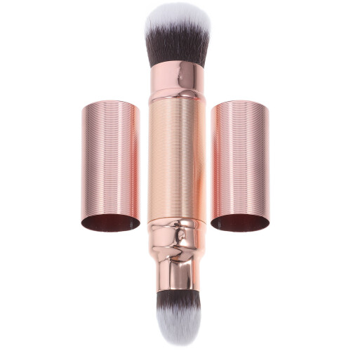 4Pièces Brosse Poudre Et Concealer Retractable Rose Gold