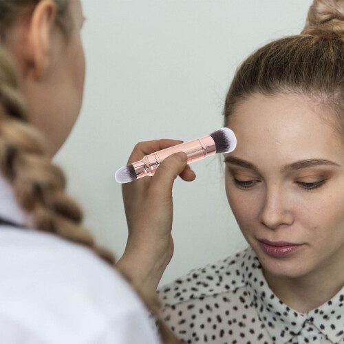 4Pièces Brosse Poudre Et Concealer Retractable Rose Gold 2