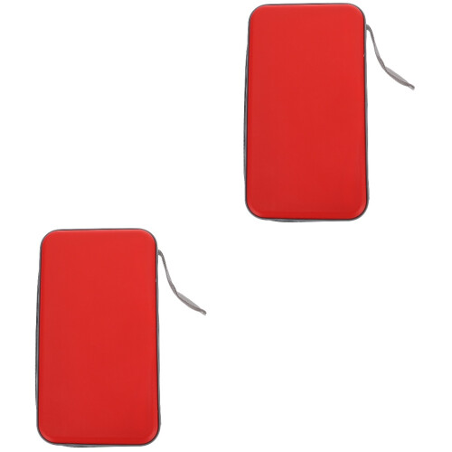2Pièces Étui Zippé Rouge En Polyester Pour Cd Dvd 80 Disques 2