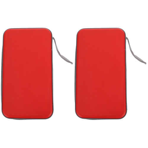 2Pièces Étui Zippé Rouge En Polyester Pour Cd Dvd 80 Disques 1