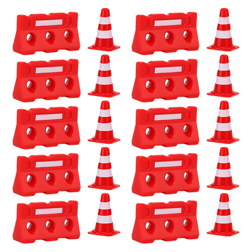 60Pièces Mini Cônes Et Barrières De Circulation Jouets D'apprentissage 2