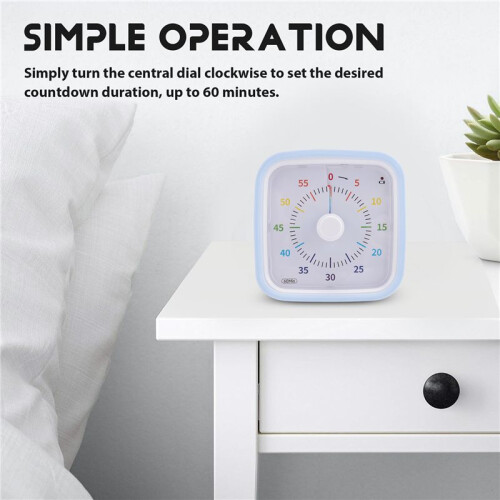 60 Minute Visual Timer with Protective Case, Rainbow Disk Timer, Silent Countdown  Management Tool Light 2