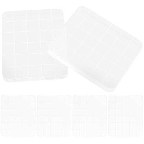 18Pièces Supports Acryliques Blancs Pour Tampons Conception Précise 2