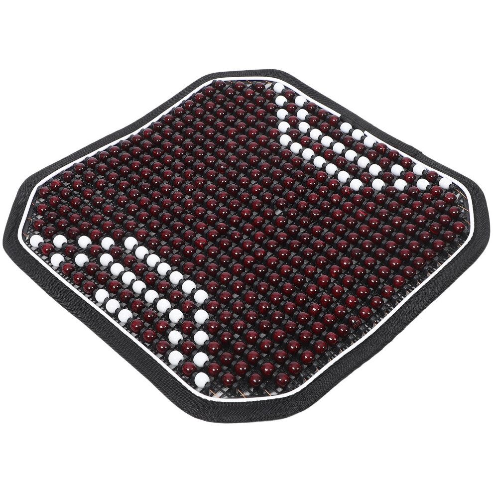 3Pcs Cooling Wooden Beaded Car Seat Covers Non-Slip Car Pads Dark/Red 3032364492044
