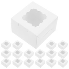 300Pcs White Paper Cake Boxes with Clear Window for Donuts Pastries